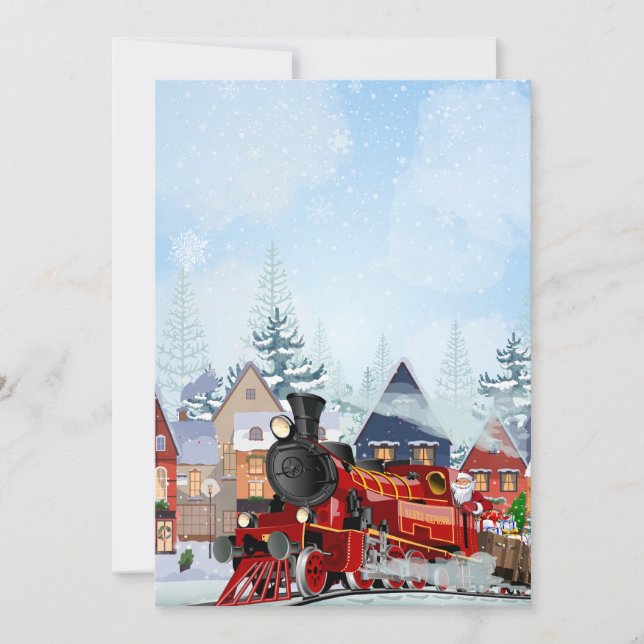 Christmas train winter  holiday card (Front)
