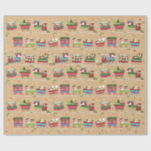 Christmas Train Wrapping Paper