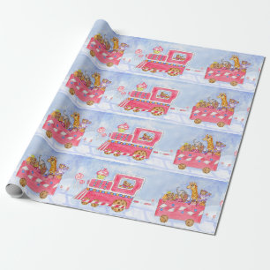 Christmas Train Wrapping Paper
