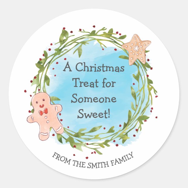 Christmas Treat Someone Sweet  Classic Round Sticker (Front)