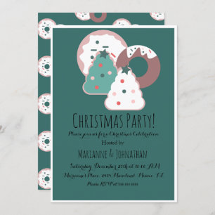 Christmas Treats Doughnut Sprinkles Holiday Theme Invitation