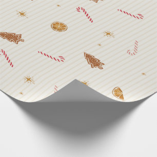 Christmas Treats Gingerbread + Candy Canes Wrapping Paper