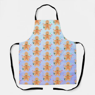Christmas Treats Gingerbread Man Candy Cane Apron