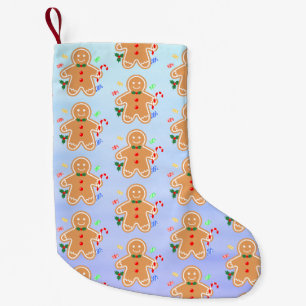 Christmas Treats Gingerbread Man Candy Cane Small Christmas Stocking