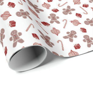  Christmas treats & joy - gingerbread, candy canes Wrapping Paper