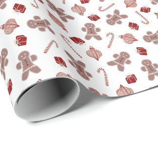  Christmas treats & joy - gingerbread, candy canes Wrapping Paper