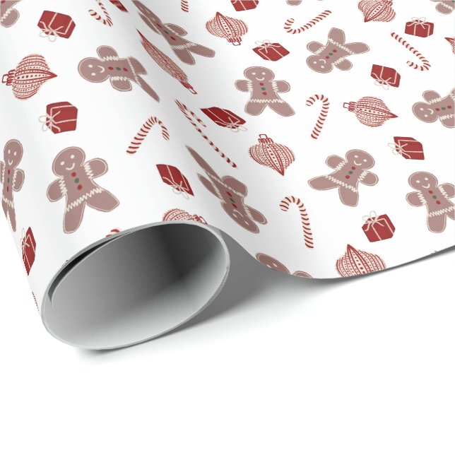  Christmas treats & joy - gingerbread, candy canes Wrapping Paper (Roll Corner)