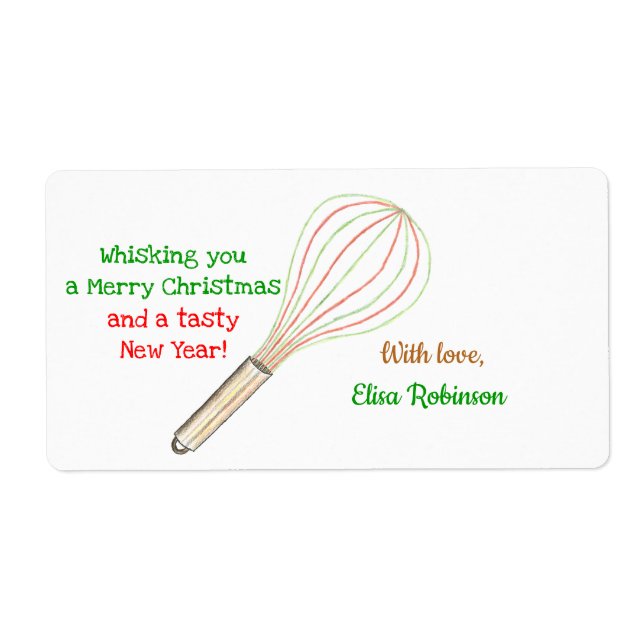 Christmas Treats Label / Baking Label (red green) (Front)