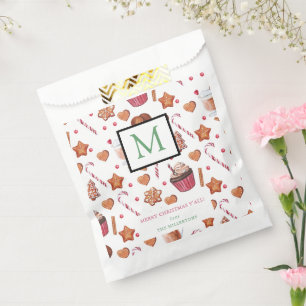 Christmas Treats Merry Christmas Monogram Favour Bags