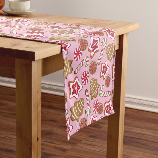 Christmas treats - pink short table runner (In Situ)