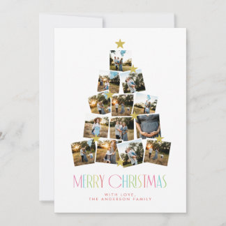 Christmas Tree 13 Photo Collage Christmas Card