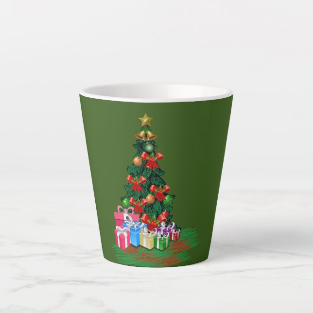 Christmas Tree 2021 Green Latte Mug (Front)