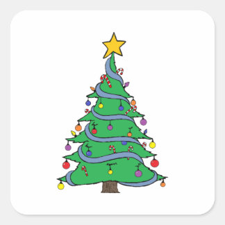 Christmas Tree  34 Square Sticker