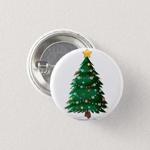Christmas Tree 3 Cm Round Badge
