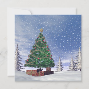 Christmas tree - 3D render Holiday Card
