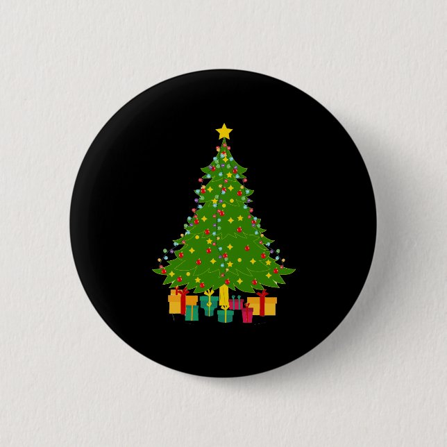 Christmas Tree 6 Cm Round Badge (Front)