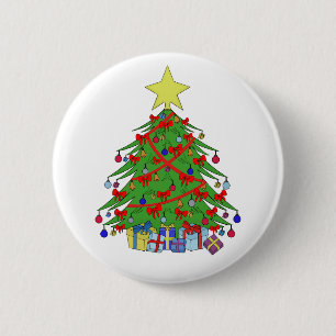 Christmas tree 6 cm round badge