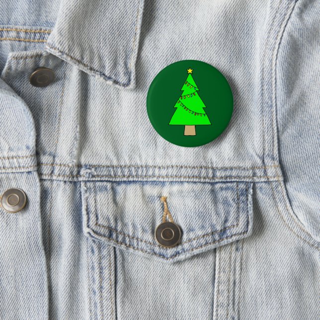 Christmas Tree 6 Cm Round Badge (In Situ)