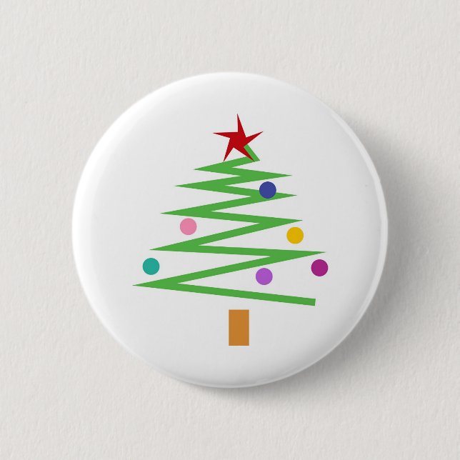 Christmas Tree 6 Cm Round Badge (Front)
