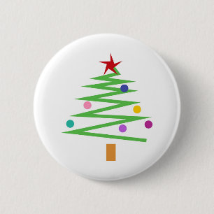 Christmas Tree 6 Cm Round Badge