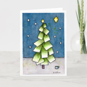 Christmas Tree Abstract Holiday Card