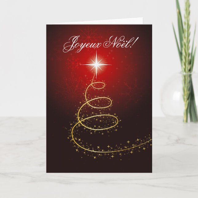 Christmas tree Abstrait red maps Holiday Card (Front)