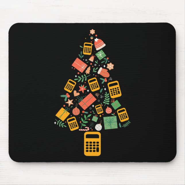 Christmas Tree Accountant Calculator Finance Chris Mouse Mat (Front)