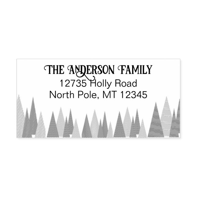 Christmas Tree Address Rubber Stamp (Imprint)