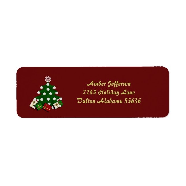 Christmas Tree Address Stickers (Front)