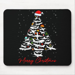 Christmas Tree Airplanes Lots Merry Christmas Men Mouse Mat