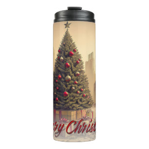 Christmas Tree Amid Ruins Merry Christmas Thermal Tumbler