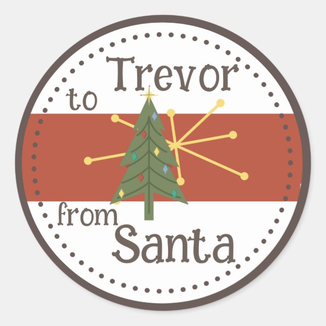 Christmas Tree and Astro Star Gift Tag Stickers (Front)