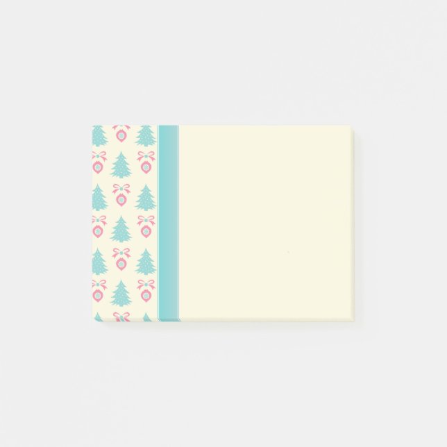 Christmas Tree And Bauble Pattern Pastel Colours Post-it Notes (Front)