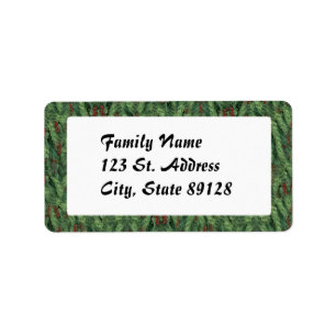 Christmas Tree and Berries Label