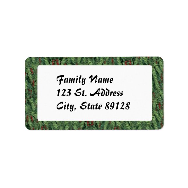 Christmas Tree and Berries Label (Front)