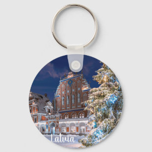 Christmas tree and Blackheads house in Riga Key Ring