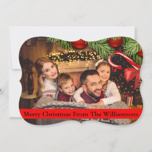 Christmas Tree and Candy Cane Border Fancy Cut Holiday Card