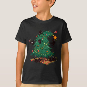 Christmas Tree And Cat Cute Christmas Cat Lover T-Shirt