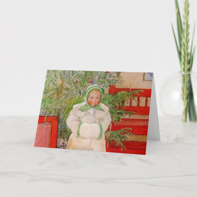 Christmas Tree and Child in Furs Holiday Card (Front)