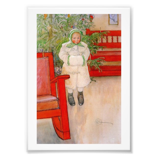 Christmas Tree and Child in Furs Photo Print (Front)