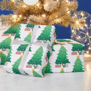 Christmas Tree and Gifts Graphic Wrapping Paper