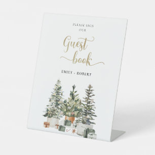 Christmas Tree And Gifts Guest Book Sign
