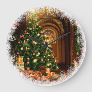 Christmas Tree and Gifts Large Clock