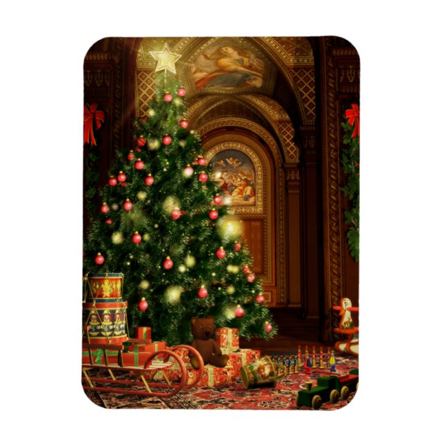 Christmas Tree and Gifts Magnet (Vertical)