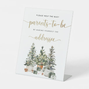 Christmas Tree And Gifts Parents Address Sign