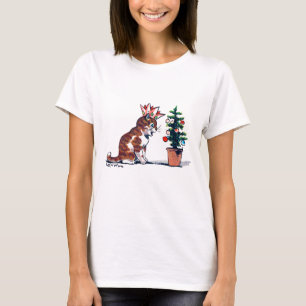 Christmas Tree and Kitten, Louis Wain T-Shirt
