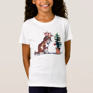 Christmas Tree and Kitten, Louis Wain T-Shirt