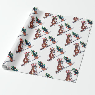 Christmas Tree and Kitten, Louis Wain Wrapping Paper