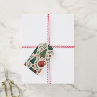 Christmas tree and ornament gift packaging tag
