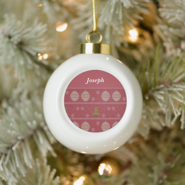 Christmas tree and ornament woven red (Tree)